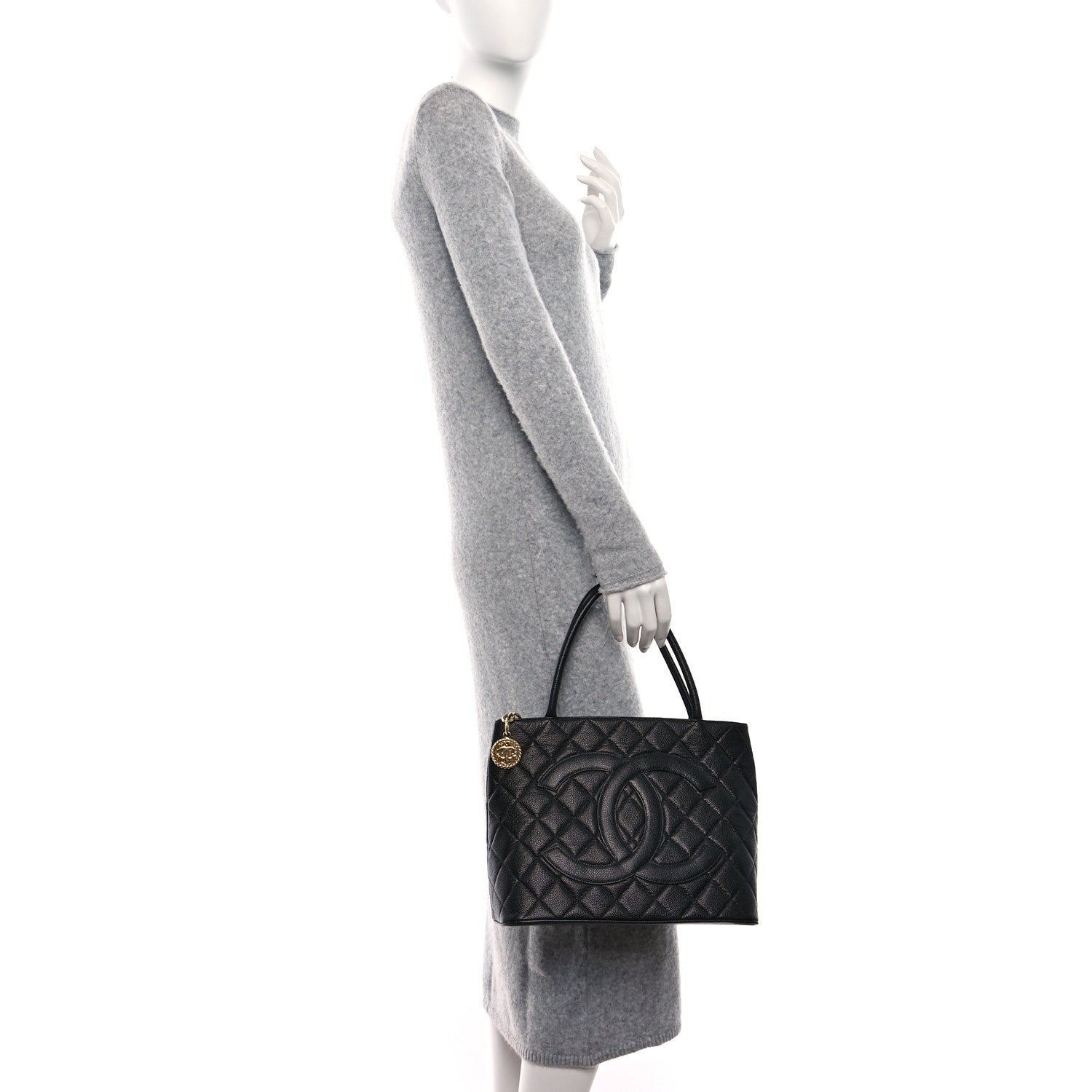 Chanel Caviar Quilted Medallion Tote Black 2 of 9