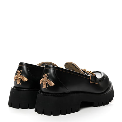 Gucci Cordovan Lux Womens Harald Horsebit 25mm Platform Loafers 38.5 Black 4 of 9