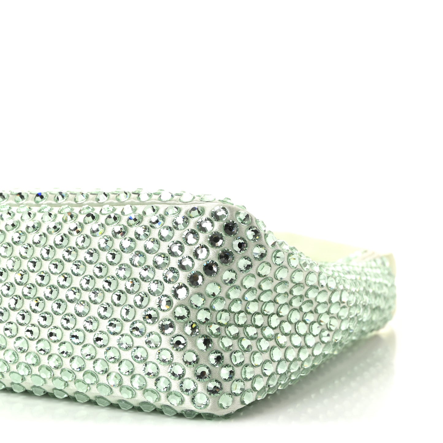 Satin Crystal Mini Re-Edition 2000 Bag Acqua