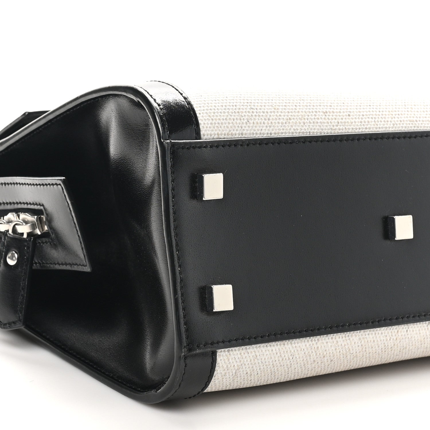 Saint Laurent Canvas Calfskin Small Uptown Tote Black 9 of 10