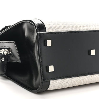 Saint Laurent Canvas Calfskin Small Uptown Tote Black 9 of 10