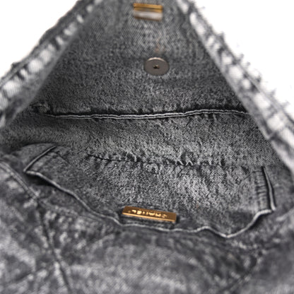 Chanel Washed Denim Quilted Medium Chanel 19 Flap Black White 5 of 11