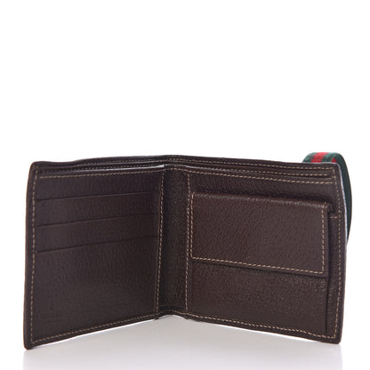 Gucci Monogram Web Band Bi-Fold Wallet Brown 5 of 9