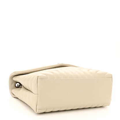 Saint Laurent Calfskin Y Quilted Monogram Medium Loulou Chain Satchel Crema Soft 4 of 11