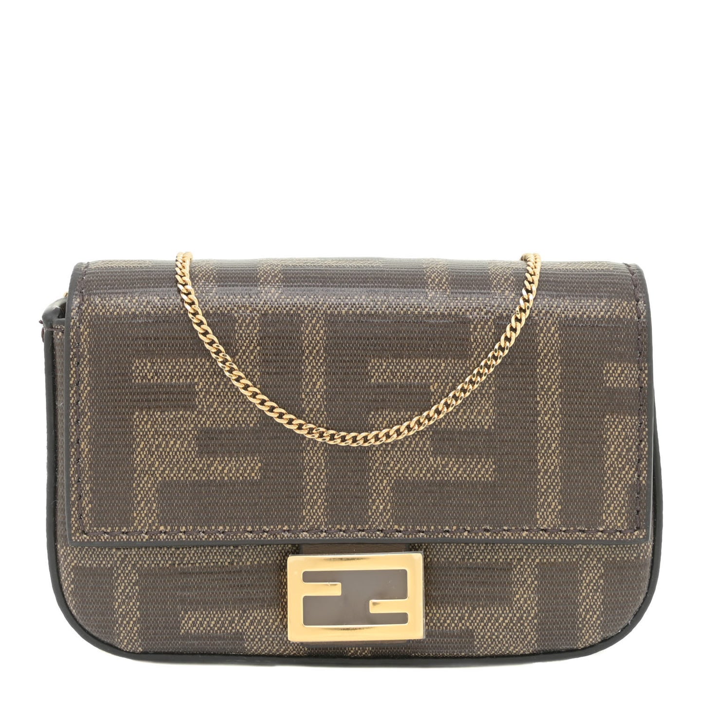 Glazed Fabric FF 1974 Nano Baguette Charm Mogano Panna