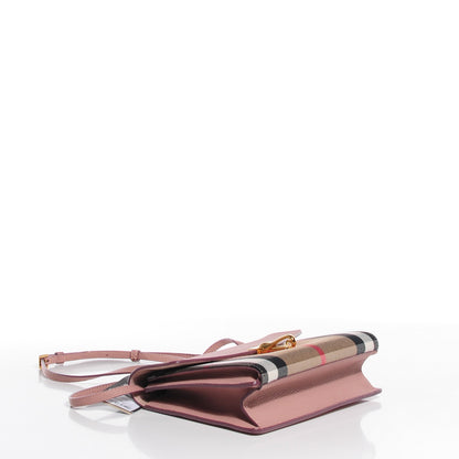 Burberry Pebbled Calfskin House Check Small Macken Crossbody Bag Nude Blush 7 of 12
