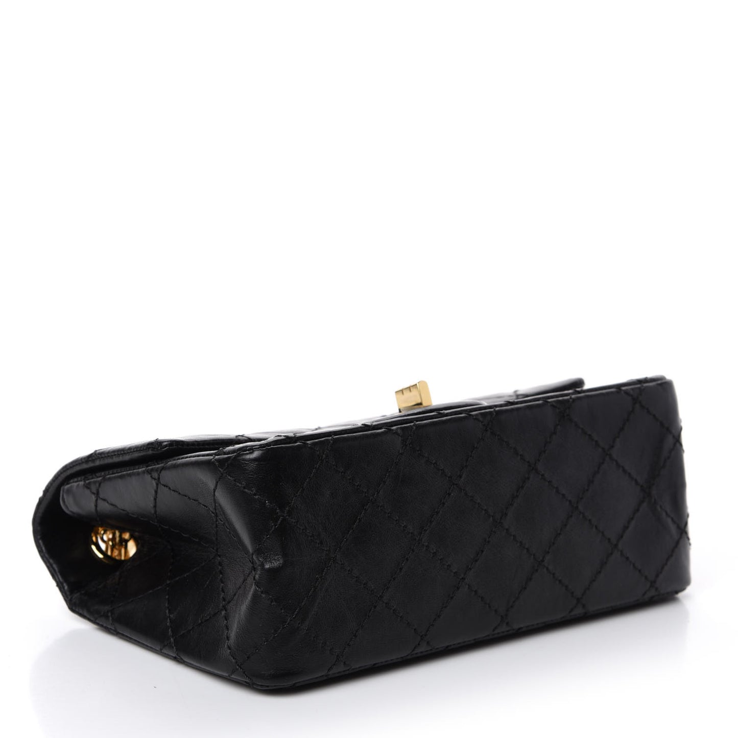 Aged Calfskin Quilted 2.55 Reissue Mini Flap Black