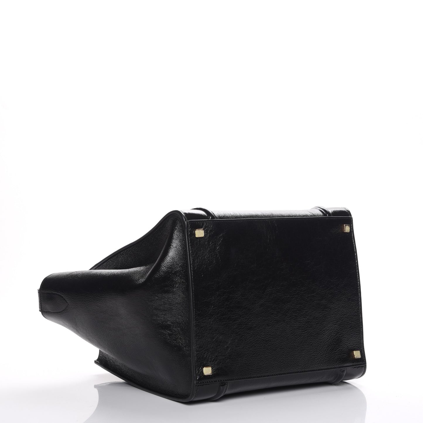 Shiny Goatskin Medium Phantom Luggage Black