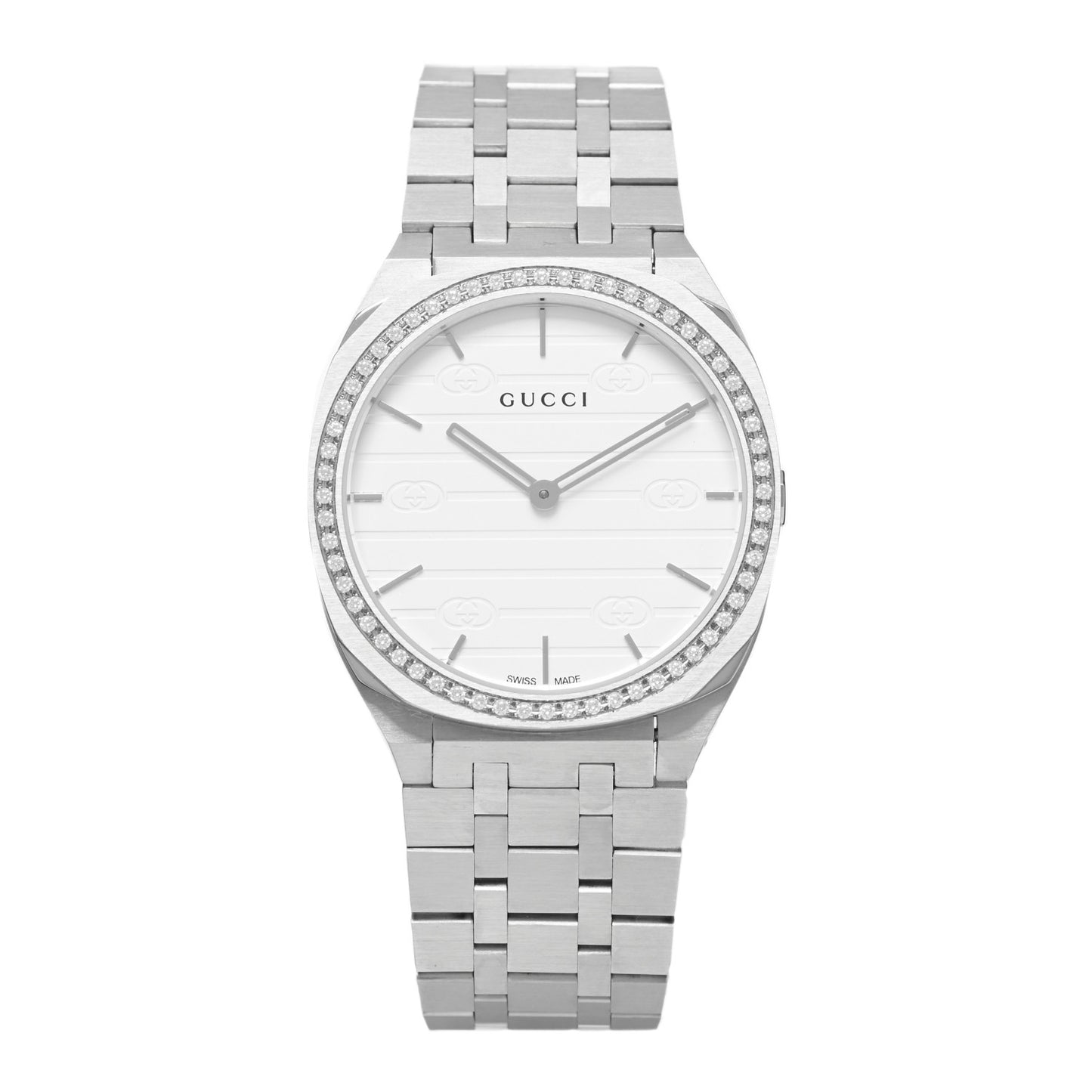 Stainless Steel Diamond Bezel 34mm 25H Quartz Watch