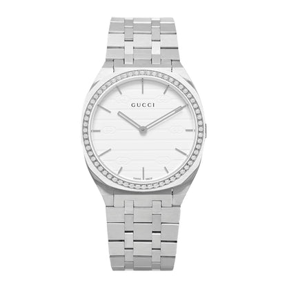 Gucci Stainless Steel Diamond Bezel 34mm 25H Quartz Watch 1 of 5