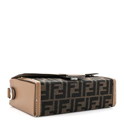 Fendi Recycled Fabric Jacquard Vitello King FF 1974 Baguette Soft Trunk Tobacco Moro Sand 4 of 14