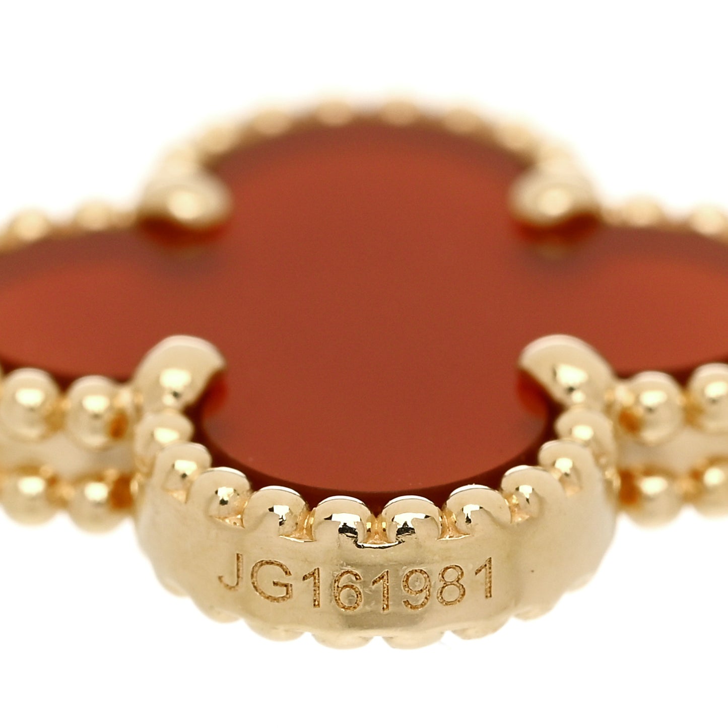 18K Yellow Gold Carnelian 5 Motifs Vintage Alhambra Bracelet
