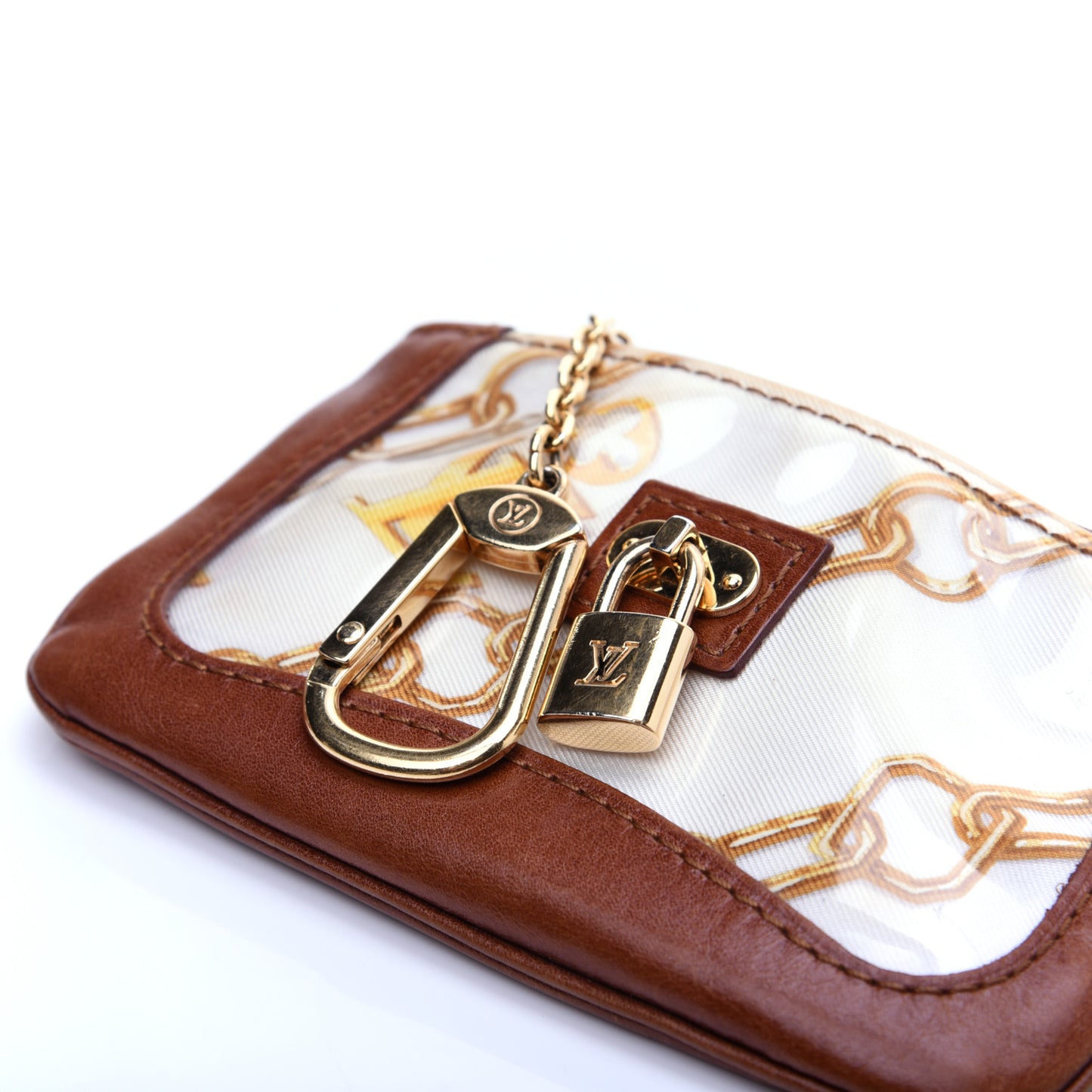 Monogram Charms Key Pouch White