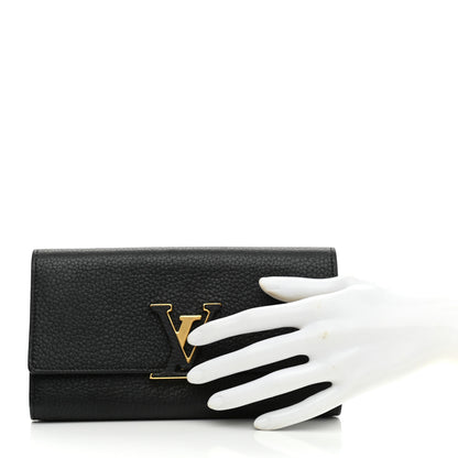 Louis Vuitton Taurillon Capucines Wallet Black 2 of 9