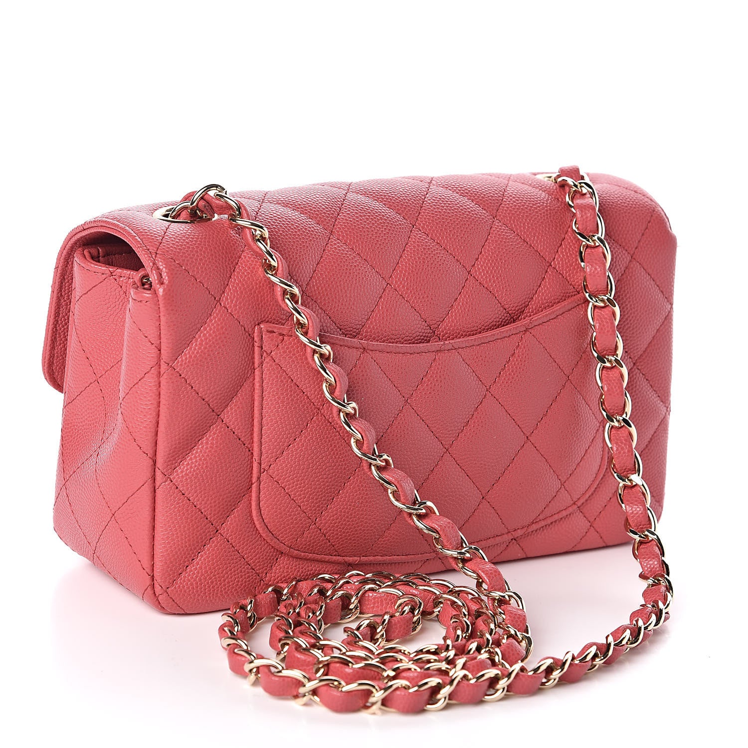 Chanel Caviar Quilted Mini Rectangular Flap Dark Pink 3 of 10