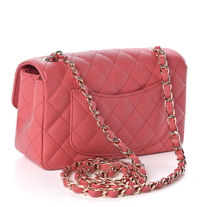 Chanel Caviar Quilted Mini Rectangular Flap Dark Pink 3 of 10