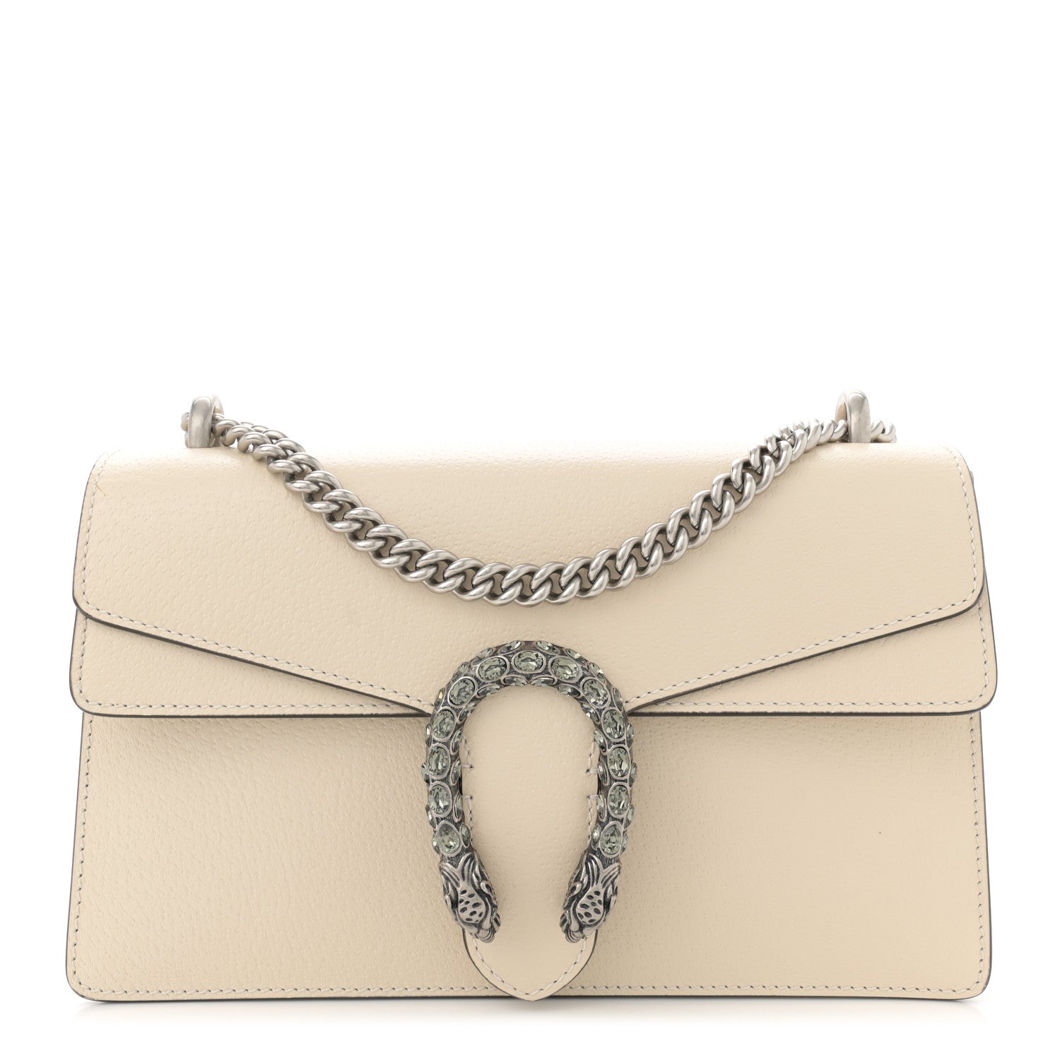 Gucci Textured Calfskin Crystal Small Dionysus Shoulder Bag Mystic White 1 of 14