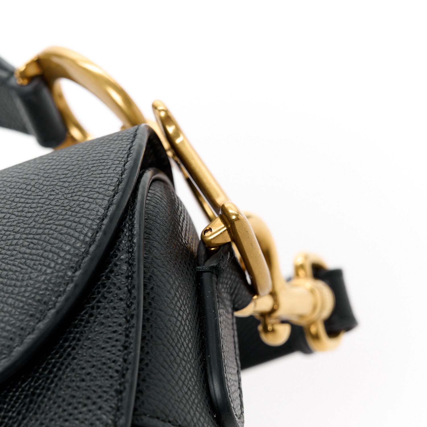 Christian Dior Grained Calfskin Saddle Bag With Strap Black 11 of 16