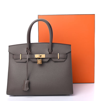 Hermes Epsom Birkin Sellier 30 Etain 11 of 11