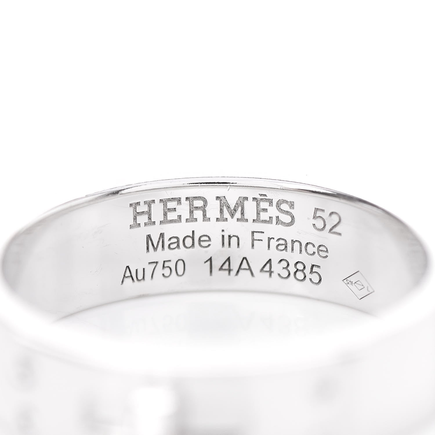 Hermes 18K White Gold Diamond PM Kelly Ring 52 6 4 of 4
