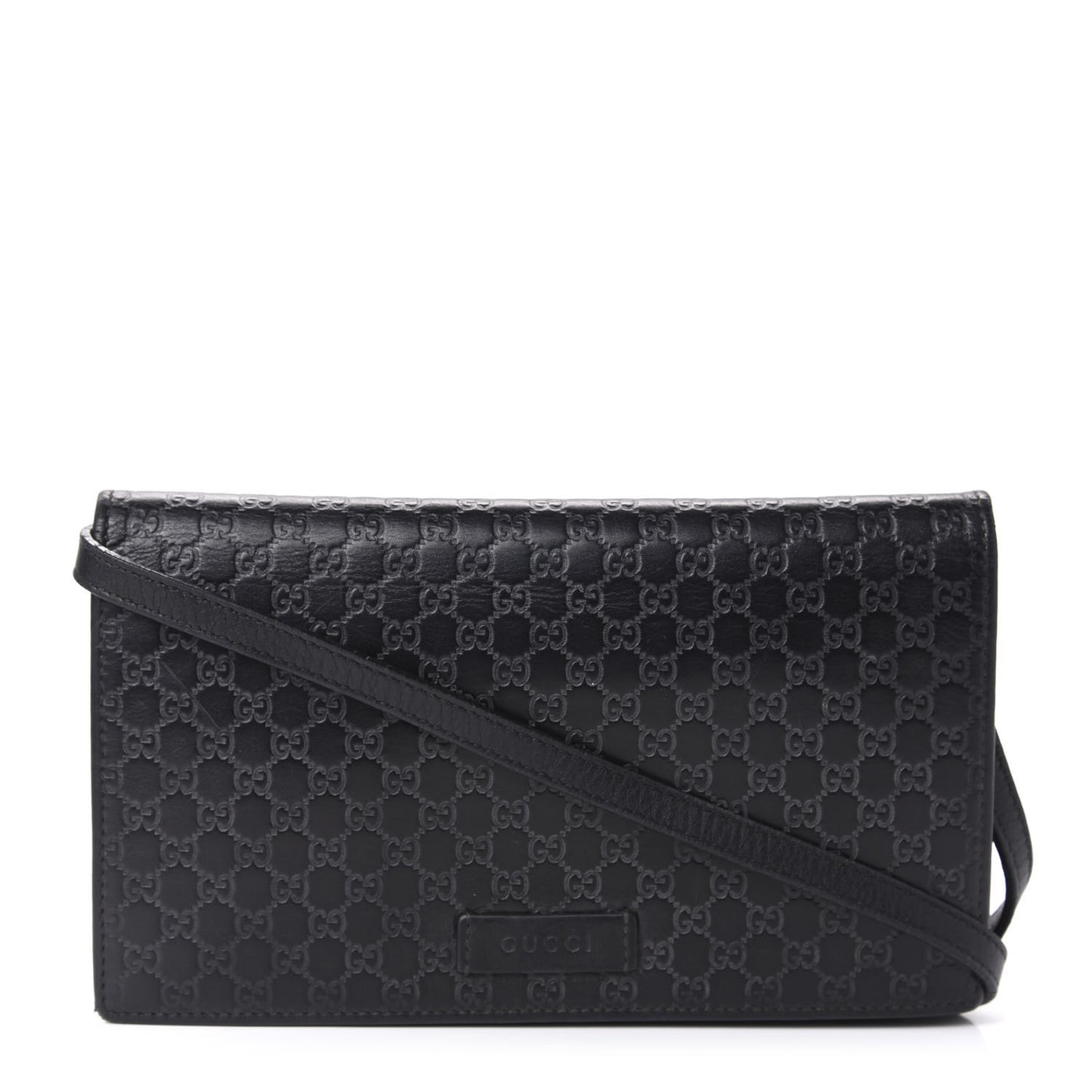 Microguccissima Crossbody Wallet Black
