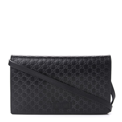 Gucci Microguccissima Crossbody Wallet Black 1 of 15