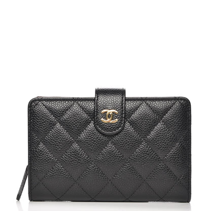 Chanel Caviar Quilted Zipped Pocket Wallet Black 1 of 9
