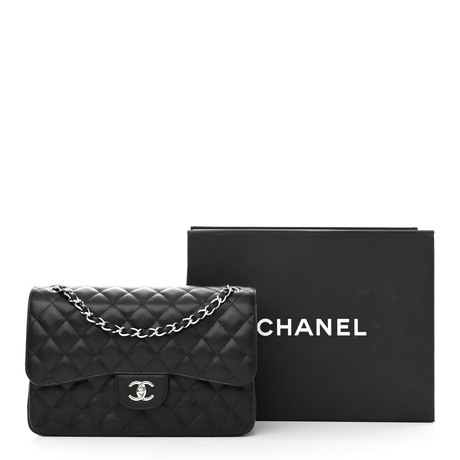 Chanel Caviar Quilted Jumbo Double Flap Black 12 of 12