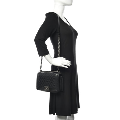Chanel Lambskin Quilted Medium Boy Flap Black 2 of 10