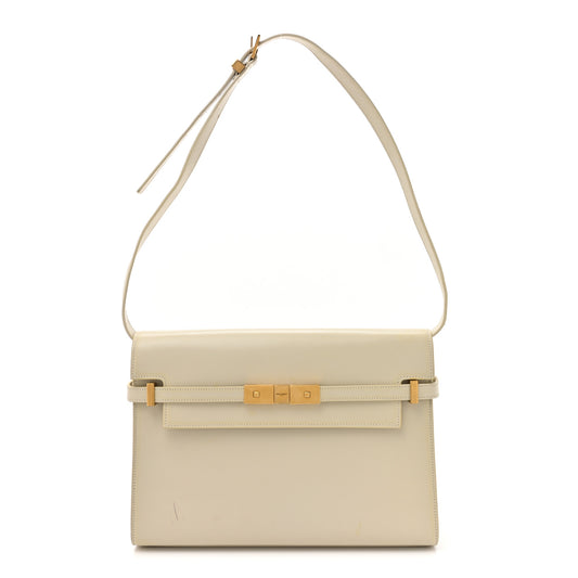 Smooth Calfskin Manhattan Shoulder Bag Crema Soft