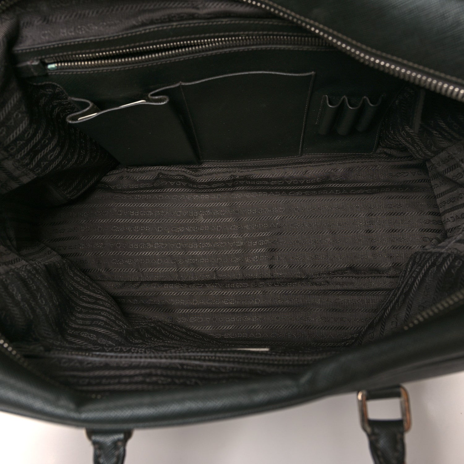 Prada Saffiano Travel Bag Militare 5 of 11