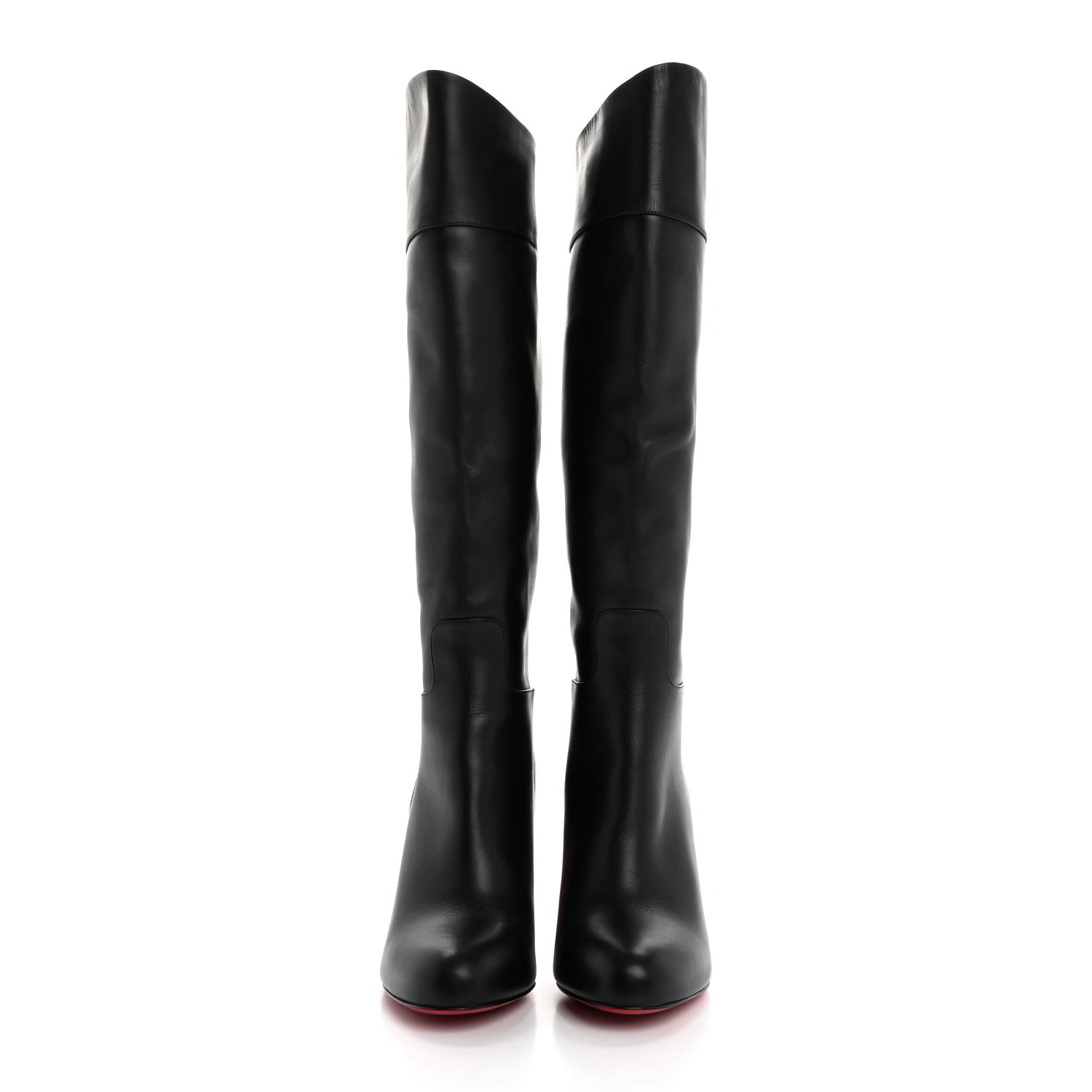 Christian Louboutin Calfskin Loo Botta 85 Knee High Boots 39 Black 2 of 7