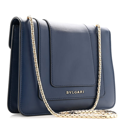 Bulgari Calfskin Serpenti Forever Snake Strap Crossbody Bag Navy 3 of 15