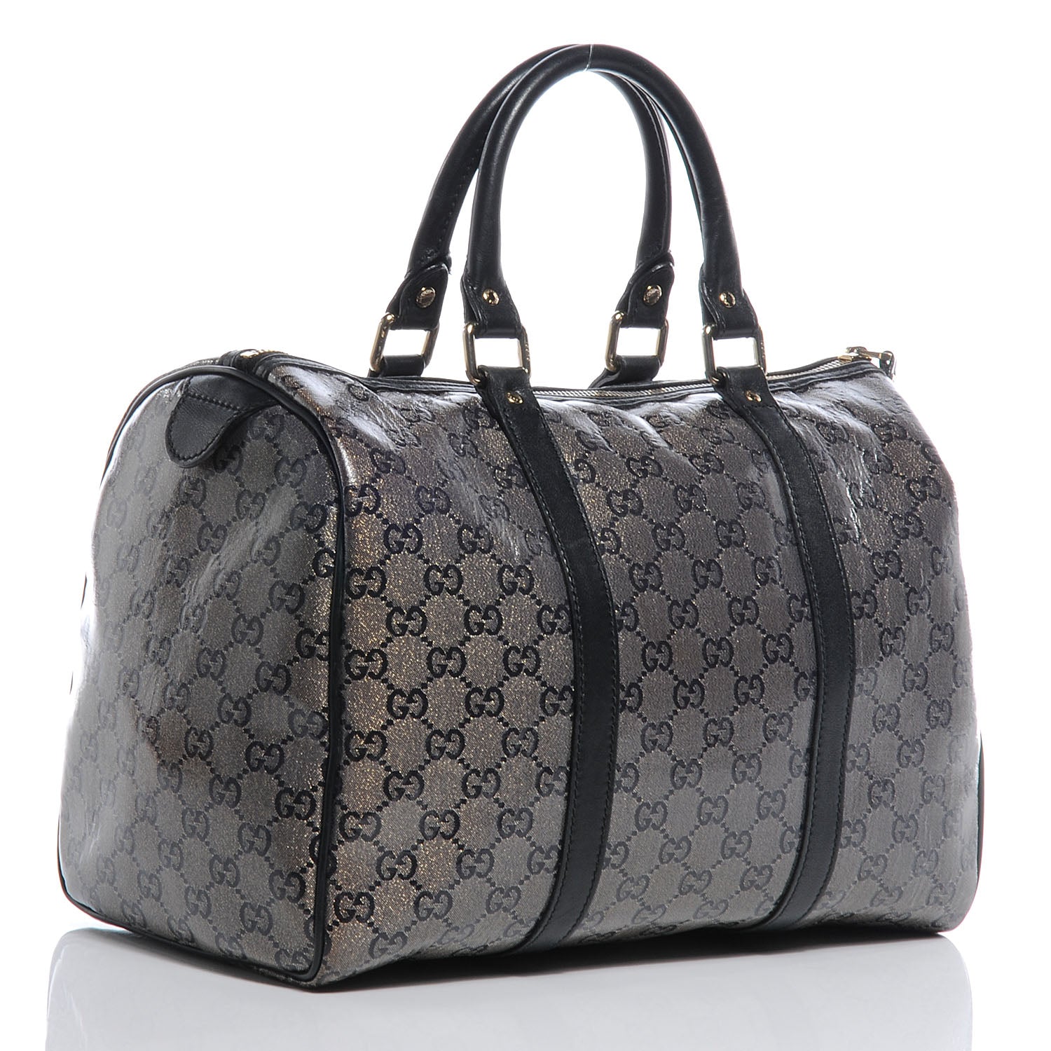 Gucci Crystal Monogram Joy Medium Boston Black 3 of 7
