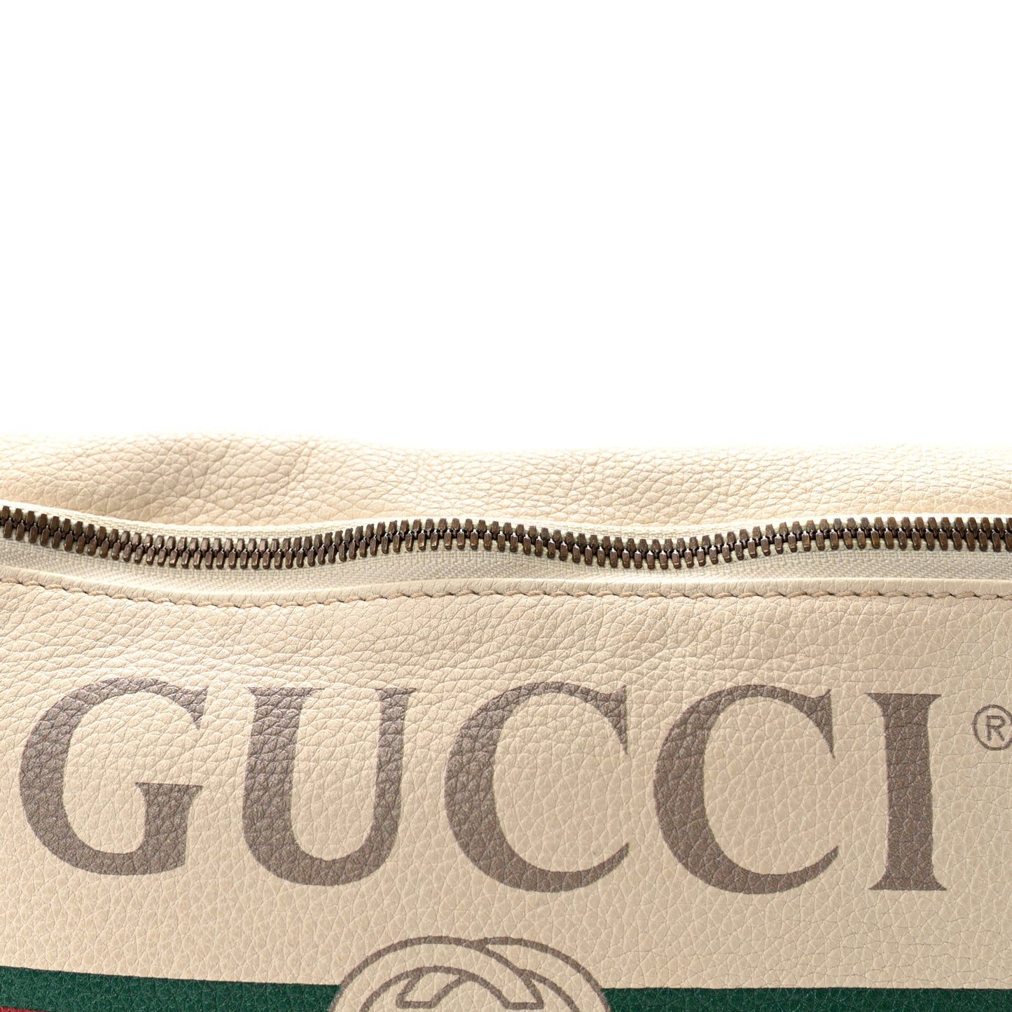 Grained Calfskin Logo Belt Bag White