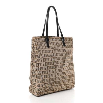 Fendi Zucchino Vitello Small Tote Beige Black 2 of 7