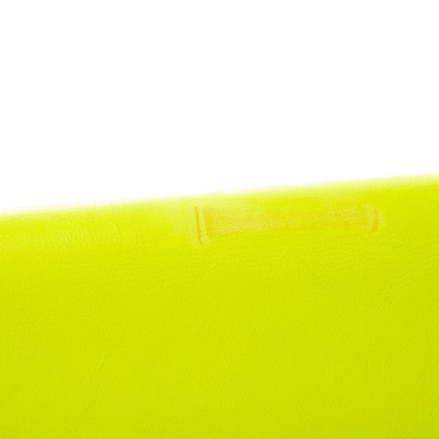 Saint Laurent Calfskin Classic Monogram Clutch Neon Yellow 6 of 15