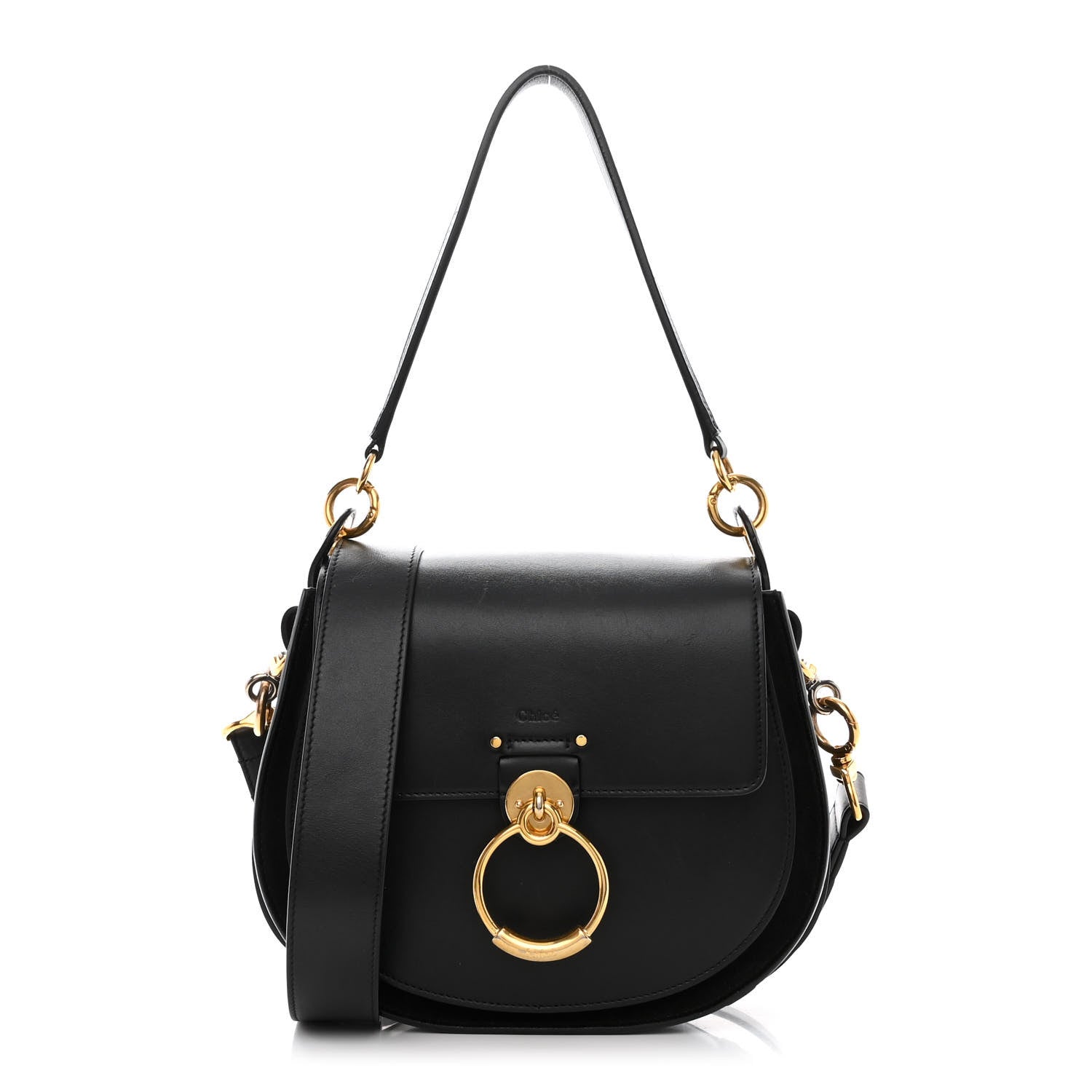 Chloe Calfskin Suede Large Tess Bag Black 1 of 12