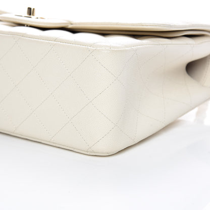 Chanel Caviar Quilted Jumbo Double Flap White 6 of 11