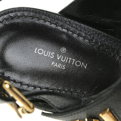 Louis Vuitton Grained Calfskin Horizon Platform Sandals 40 Black 10 of 18