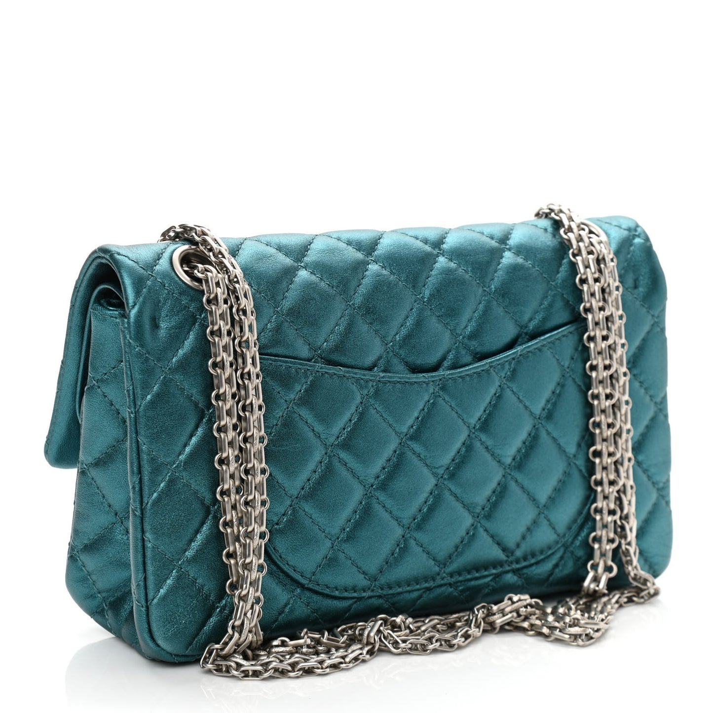 Metallic Calfskin 2.55 Reissue 225 Flap Turquoise
