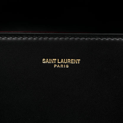 Saint Laurent Smooth Calfskin Medium Classic Monogram Cassandra Top Handle Black Rouge Legion 7 of 14