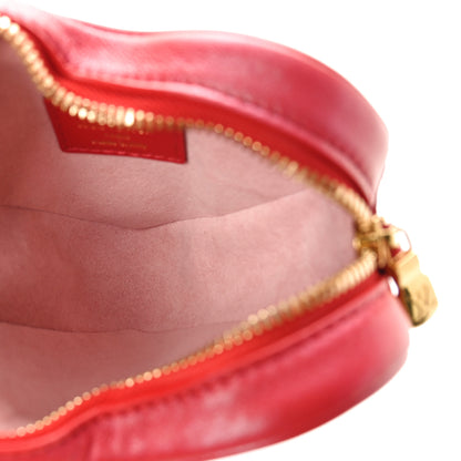 Louis Vuitton Lambskin Embossed Monogram Fall In Love Sac Coeur Heart Chain Bag Lipstick Red 5 of 7