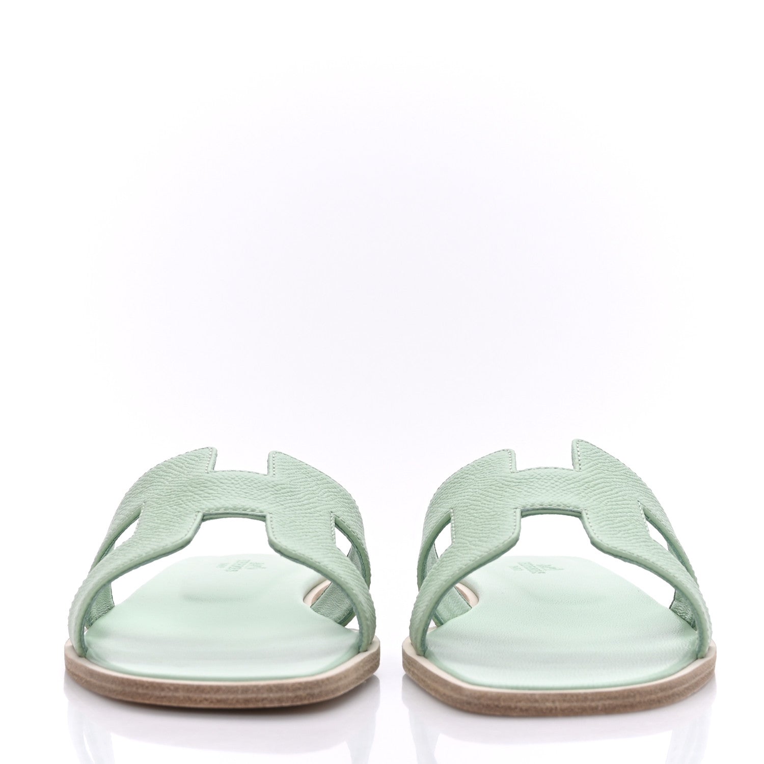 Hermes Epsom Oran Sandals 38 Vert Jade 2 of 9