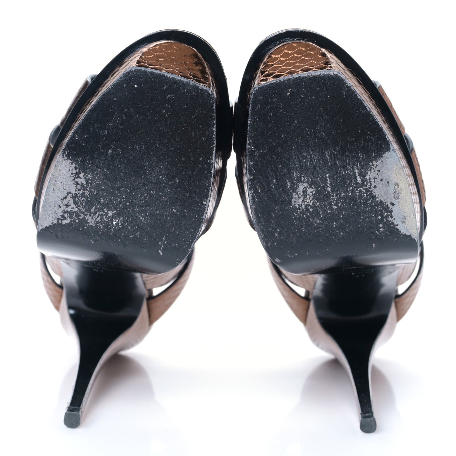 Saint Laurent Metallic Ayers Tribute 105 Platform Sandals 41 Kanyon Bronze 5 of 9