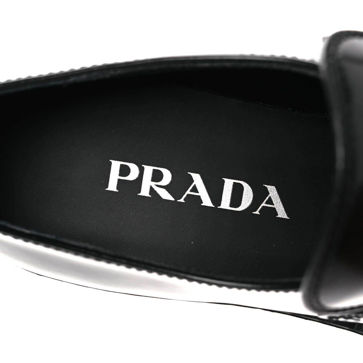 Prada Spazzolato Metal Triangle Logo 50mm Loafers 36 Black 9 of 11