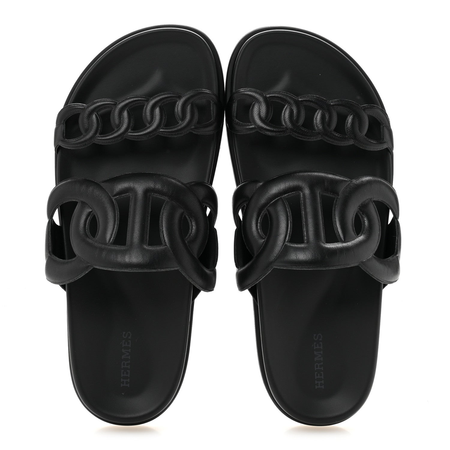Hermes Nappa Extra Sandals 38 Black 2 of 9