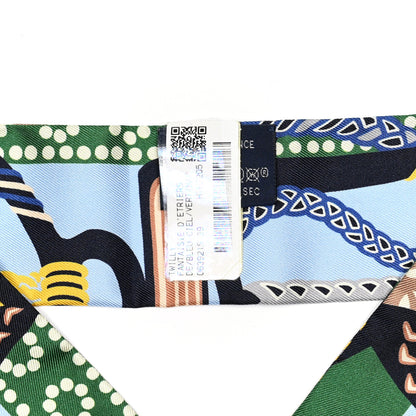 Hermes Silk Fantaisie D'Etriers Twilly Bleu Ciel Vert Marine 5 of 6