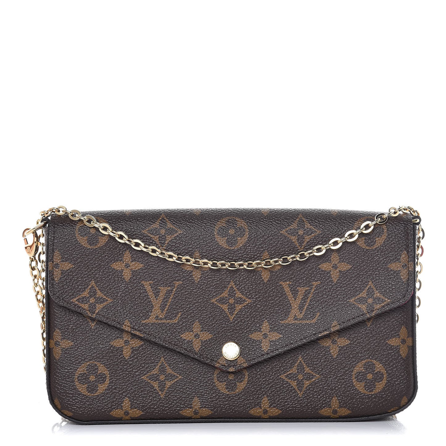 Monogram Pochette Felicie Chain Wallet Fuchsia