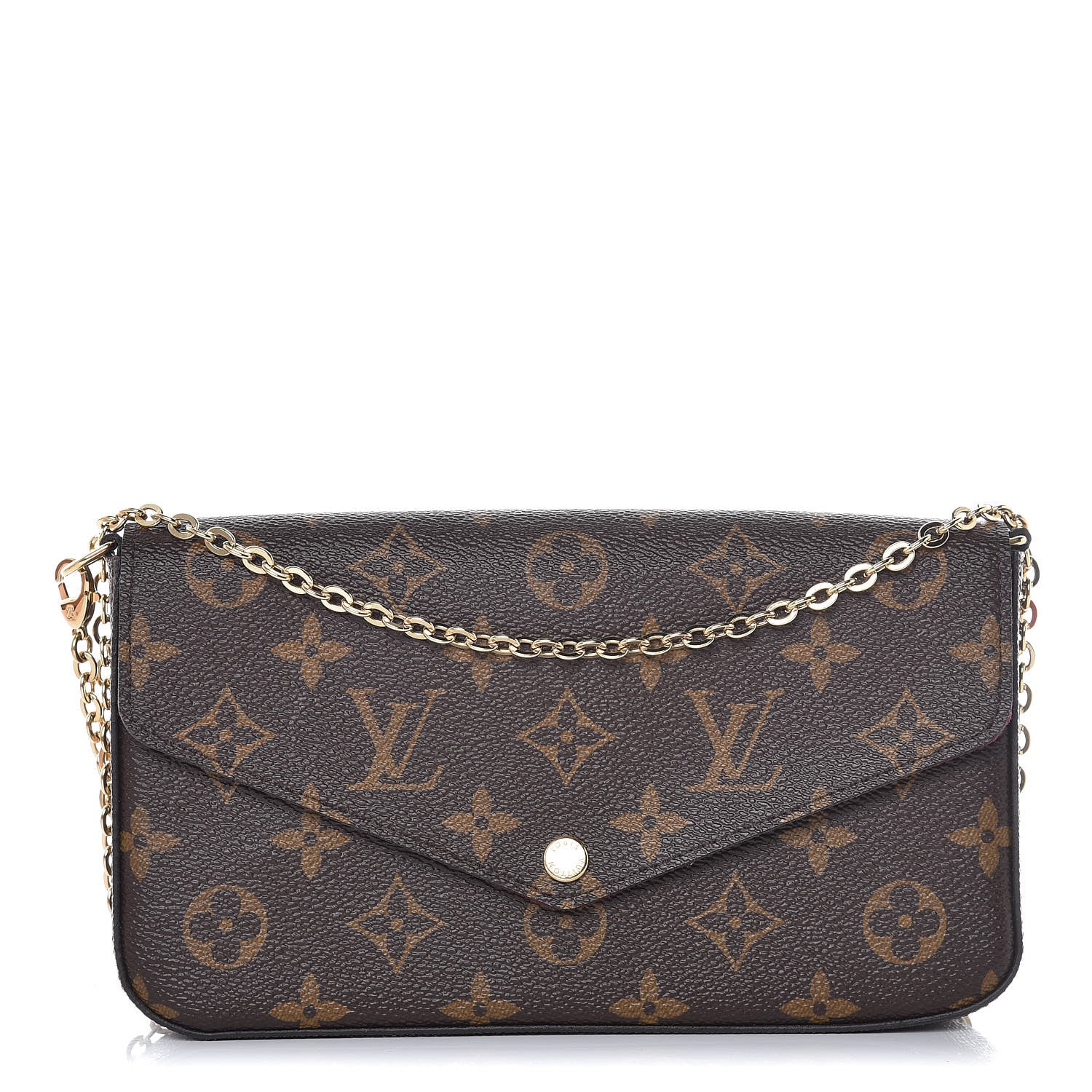 Louis Vuitton Monogram Pochette Felicie Chain Wallet Fuchsia 1 of 11